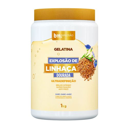 Gelatina Explosão de Linhaça Dourada 1Kg | bn.Cachos